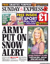 Daily Express Sunday (UK) Newspaper Front Page for 30 October 2011