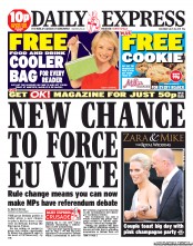 Daily Express Sunday (UK) Newspaper Front Page for 30 July 2011