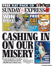 Daily Express Sunday (UK) Newspaper Front Page for 3 November 2013