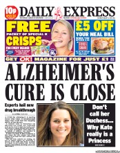 Daily Express Sunday (UK) Newspaper Front Page for 3 August 2013
