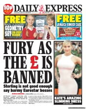 Daily Express Sunday Newspaper Front Page (UK) for 3 September 2011