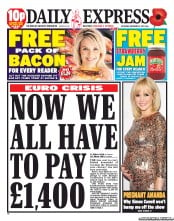 Daily Express Sunday (UK) Newspaper Front Page for 5 November 2011