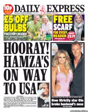 Daily Express Sunday Newspaper Front Page (UK) for 6 October 2012