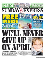 Daily Express Sunday (UK) Newspaper Front Page for 7 October 2012