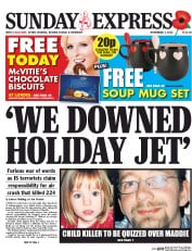 Daily Express Sunday (UK) Newspaper Front Page for 7 November 2015