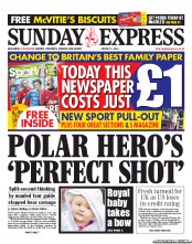Daily Express Sunday Newspaper Front Page (UK) for 7 August 2011