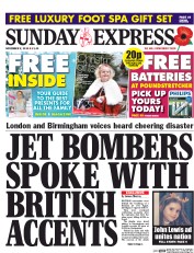 Daily Express Sunday (UK) Newspaper Front Page for 8 November 2015