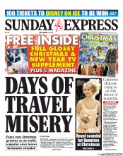 Daily Express Sunday (UK) Newspaper Front Page for 8 December 2013