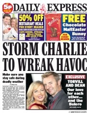 Daily Express Sunday Newspaper Front Page (UK) for 8 February 2014