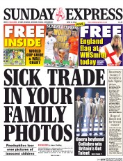 Daily Express Sunday Newspaper Front Page (UK) for 8 June 2014