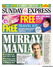 Daily Express Sunday (UK) Newspaper Front Page for 8 July 2012