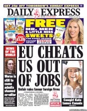 Daily Express Sunday (UK) Newspaper Front Page for 9 July 2011