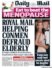 Daily Mail (UK) Newspaper Front Page for 10 October 2016
