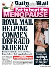 Daily Mail (UK) Newspaper Front Page for 10 October 2016