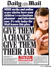 Daily Mail (UK) Newspaper Front Page for 10 October 2019