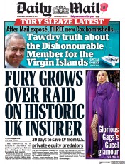Daily Mail (UK) Newspaper Front Page for 10 November 2021