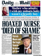 Daily Mail (UK) Newspaper Front Page for 10 December 2012