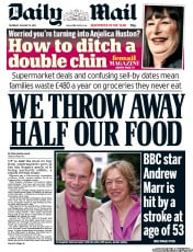 Daily Mail (UK) Newspaper Front Page for 10 January 2013