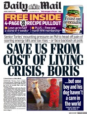 Daily Mail (UK) Newspaper Front Page for 10 January 2022