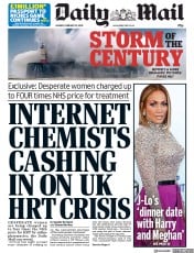 Daily Mail (UK) Newspaper Front Page for 10 February 2020