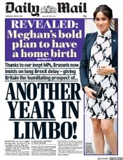Daily Mail (UK) Newspaper Front Page for 10 April 2019