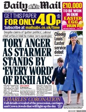 Daily Mail (UK) Newspaper Front Page for 10 April 2023