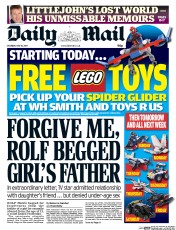 Daily Mail Newspaper Front Page (UK) for 10 May 2014