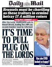 Daily Mail (UK) Newspaper Front Page for 10 May 2018