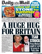 Daily Mail (UK) Newspaper Front Page for 10 May 2021