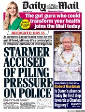 Daily Mail (UK) Newspaper Front Page for 10 May 2022