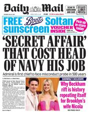 Daily Mail front page for 10 May 2025