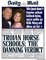 Daily Mail (UK) Newspaper Front Page for 10 June 2014