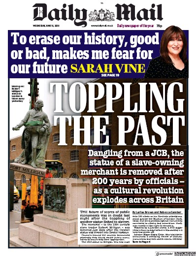 Daily Mail Newspaper Front Page (UK) for 10 June 2020