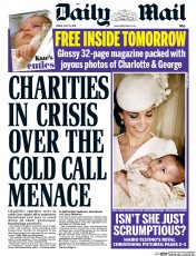 Daily Mail (UK) Newspaper Front Page for 10 July 2015