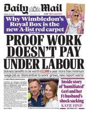 Daily Mail front page for 10 July 2025