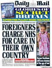 Daily Mail (UK) Newspaper Front Page for 10 August 2015