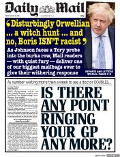 Daily Mail (UK) Newspaper Front Page for 10 August 2018