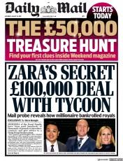 Daily Mail (UK) Newspaper Front Page for 10 August 2019