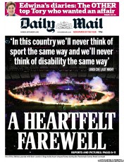Daily Mail (UK) Newspaper Front Page for 10 September 2012