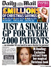 Daily Mail (UK) Newspaper Front Page for 11 October 2021