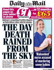 Daily Mail (UK) Newspaper Front Page for 11 October 2022