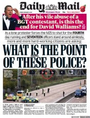 Daily Mail front page for 11 November 2022