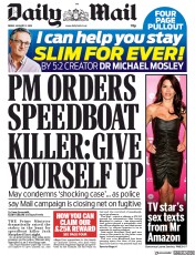 Daily Mail (UK) Newspaper Front Page for 11 January 2019