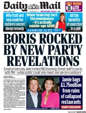 Daily Mail (UK) Newspaper Front Page for 11 January 2022