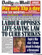 Daily Mail (UK) Newspaper Front Page for 11 January 2023