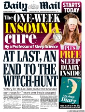Daily Mail (UK) Newspaper Front Page for 11 February 2017