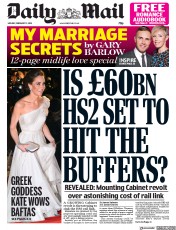 Daily Mail (UK) Newspaper Front Page for 11 February 2019