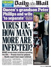 Daily Mail (UK) Newspaper Front Page for 11 February 2020