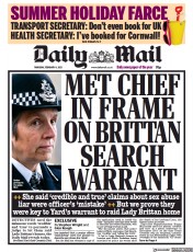 Daily Mail (UK) Newspaper Front Page for 11 February 2021