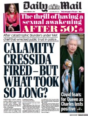 Daily Mail (UK) Newspaper Front Page for 11 February 2022